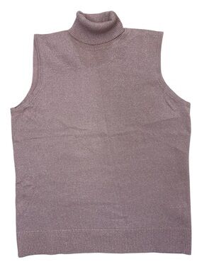 βοΈ NWT- Cable & Gauge Sleeveless Turtleneck top in blush colour & shimmer- Large